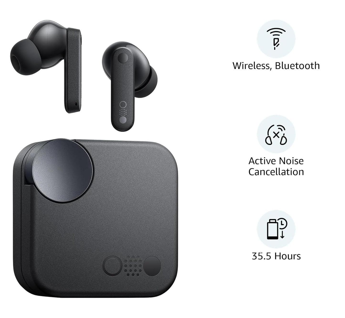 CMF Buds with 50 dB ANC, Ultra Bass Technology & Bluetooth Headset,4HD Mics,USB-C Charging Case,13mm Drivers,Easy Use for iPhone,Apple Compatible (Black)