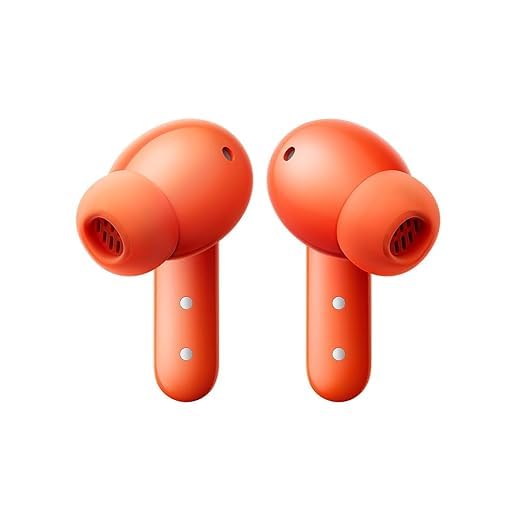 Buds 2 CMF with 50 dB ANC, Ultra Bass Technology & Upto 61 Hours of Battery Life Bluetooth Headset,4HD Mics,USB-C Charging Case,14mm Drivers,Easy Use for iPhone,Apple Compatible (Orange)