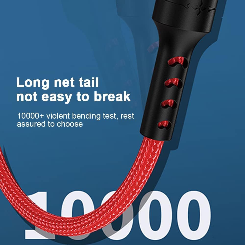 Alitayee 3 in 1 Multi Charging Cable with USB to Micro, USB Type C, Light-ning Pin, Compatible with Oppo, Vivo, Xiaomi, Samsung, iPhone, iPad Pro & Car Charging, 1 M, by Marchpower.